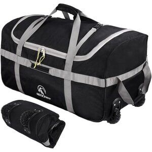 85L/120L/140L Foldable Duffle Bag with Wheels, Large Travel Duffel Bag